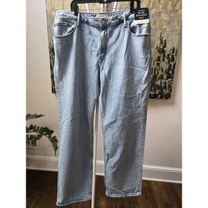 New Abercrombie Fitch Jeans  34/18L  Distressed 90s Relaxed High Rise Curve Love